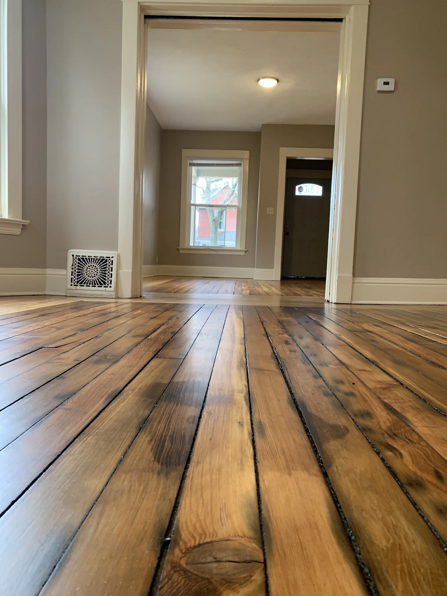 Completed hardwood floor project